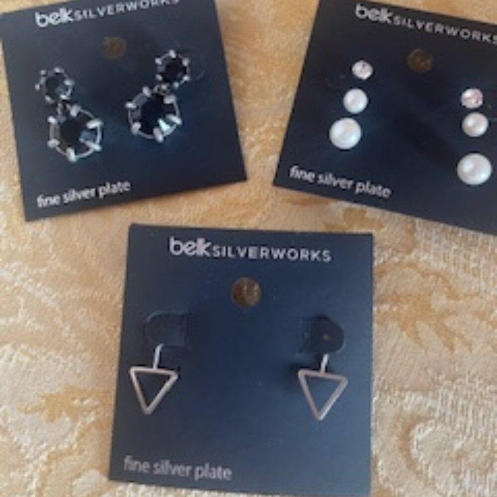 5 Pairs Belk Silverworks Earrings
